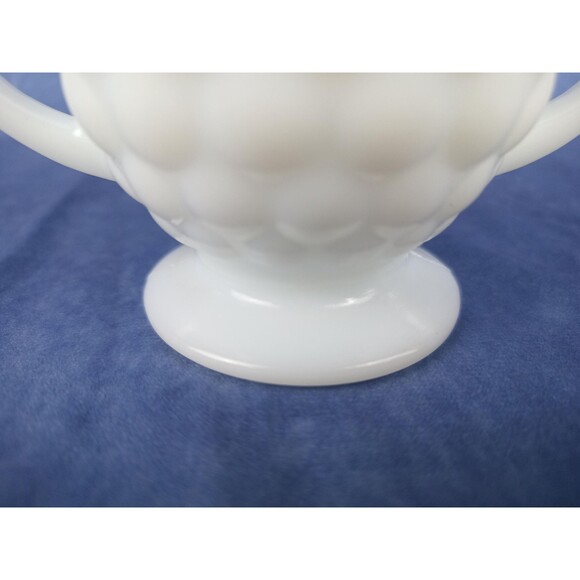 Anchor Hocking White Milk Glass Sugar Cup Decorative Cup Small Bowl With Handles - Picture 5 of 7